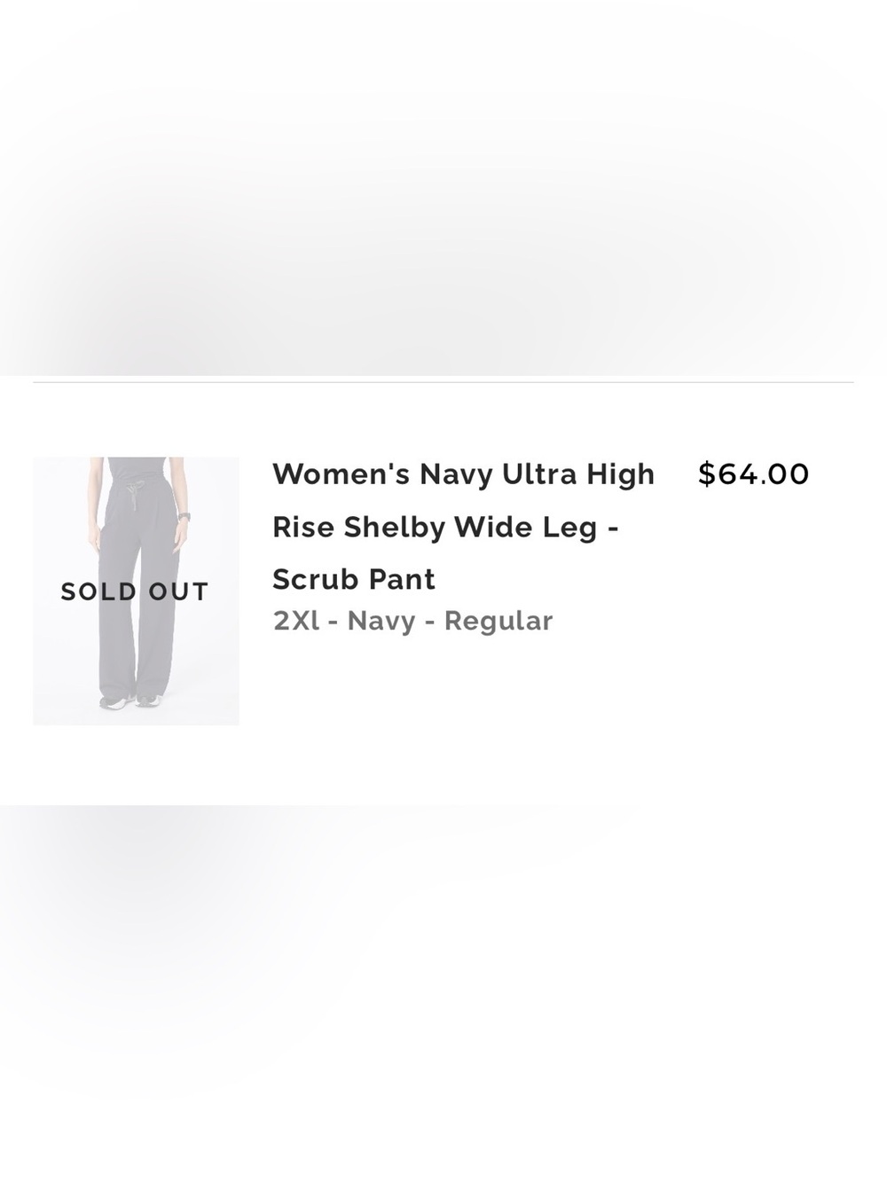 2XL Figs Women's Navy Ultra High Rise Shelby Wide Leg Scrub Pant